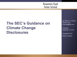 Impacts of New SEC Climate Change Disclosure Guidance on