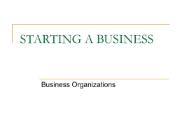 STARTING A BUSINESS - Villanova University