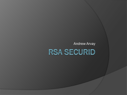 RSA SecurID - University of Tulsa