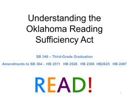 A Parent’s Guide to the Oklahoma Reading Sufficiency Act