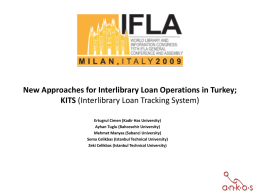 New Approaches for Interlibrary Loan Operations in Turkey