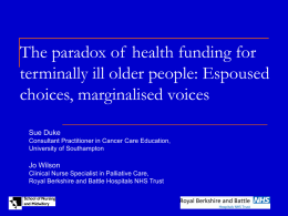 The paradox of health funding for terminally ill older