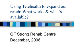 Exploring Use of Tele-health with a First Nations Population