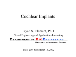 Cochlear Implants - University of Illinois at Chicago