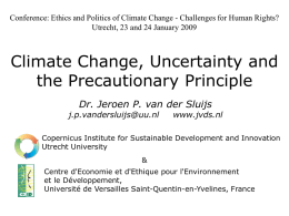 Climate Change, Uncertainty and Precaution