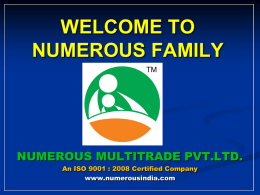 Company Profile - :: Numerous Multitrade Pvt. Ltd.