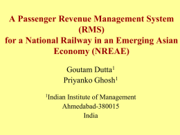 Revenue Management in Indian Railways