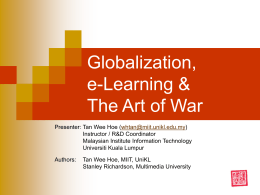 Globalization, e-Learning & The Art of War