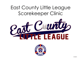 Southside Little League Scorekeeper's Guide