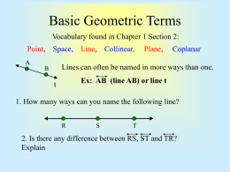Basic Geometric Terms