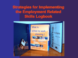 Strategies for Implementing the Employment Related Skills