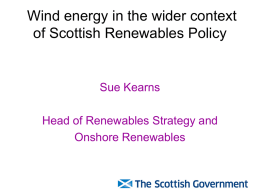 Scottish Renewables Policy and Hydrogen/Fuel Cells