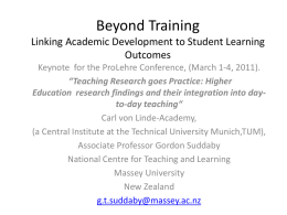 Beyond Training Linking Academic Development to Student