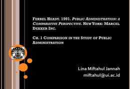 Ferrel Heady. 1991. Public Administration: a Comparative