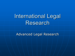 International Legal Research