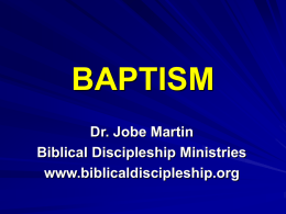 BAPTISM - Biblical Discipleship
