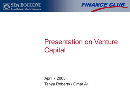Presentation on Venture Capital