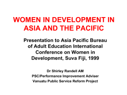 Women in Development in Asia and the Pacific