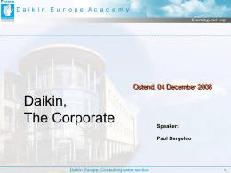 Daikin Corporate Presentation - Аирконд