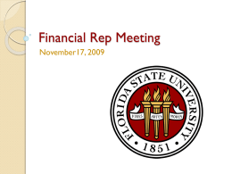 Financial Rep Meeting - Controller's Office / FSU