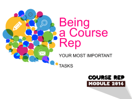 Being a Course Rep: Your Most Important Tasks