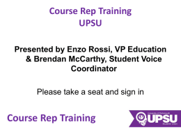 Course Rep Training - University of Portsmouth Students' Union