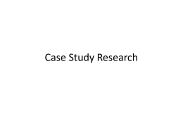 Case Study Research - Researcher Education Programme