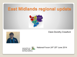 East Midlands Rep - National Forum of people with learning
