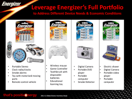 Leverage Energizer’s Full Portfolio to Address Different