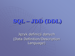 SQL – JOD (DDL) - Warszawska Wyższa Szkoła Informatyki