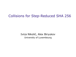 Collisions for Step-Reduced SHA 256 - Wiki-Wiki