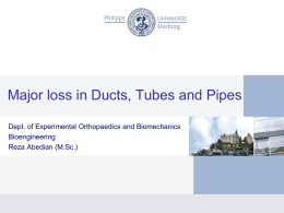 Major loss in Ducts, Tubes and Pipes - uni