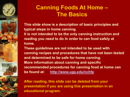 Canning - Food preservation