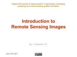 Presentation - Introduction to Remote Sensing Images