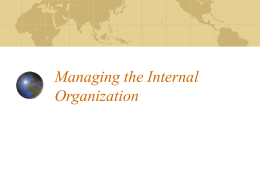 Managing the Internal Organization