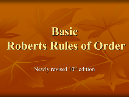 Basic Roberts Rules of Order