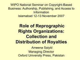 Intellectual Property Rights The Pakistan Scene UK