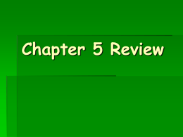 Chapter 5 Review - Epiphany Catholic School