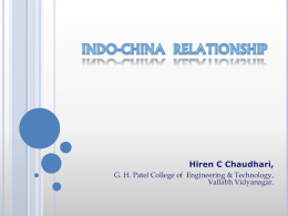 INDO-CHINA RELATIONSHIP