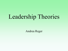 Leadership Theories - Oklahoma State University–Stillwater
