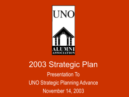2003 Strategic Plan - University of Nebraska Omaha