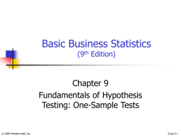 Basic Business Statistics (9th Edition)