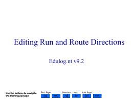 Editing Run and Route Directions in TIMS NT
