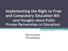 Instruments for Public Private Partnerships in Education