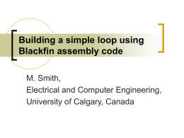 Building a simple loop using Blackfin assembly code