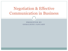 Negotiation & Effective Communication in Business