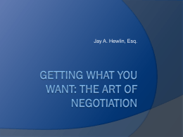 NEGOTIATION AND CONFLICT RES