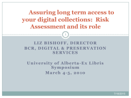 Assuring long term access to your digital collections
