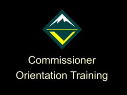 Venturing Commissioner Orientation