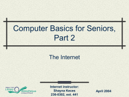 Basic Library Staff Internet Training